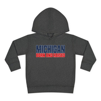 Michigan Born and Raised Modern Streetwear Unisex Toddler Pullover Fleece Hoodie