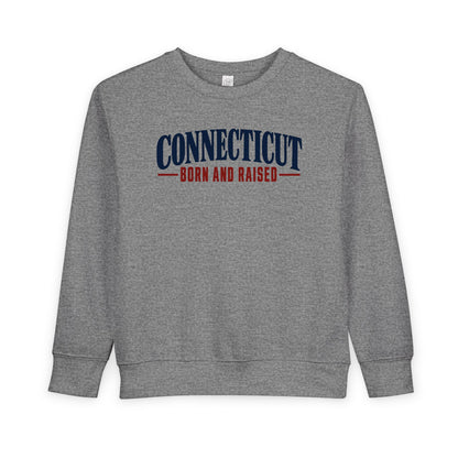 Connecticut Born and Raised Classic New England Unisex Toddler Sweatshirt