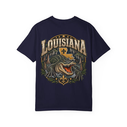 Louisiana Gator Emblem Unisex Comfort Color 1717 Streetwear Graphic Tee