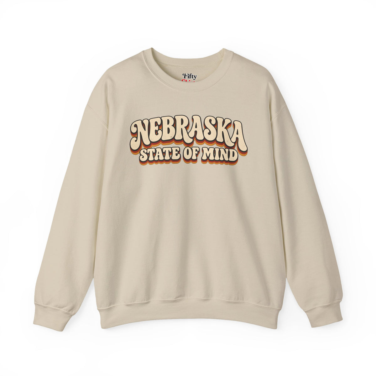 Nebraska State of Mind Unisex Crewneck Sweatshirt State Name Graphic