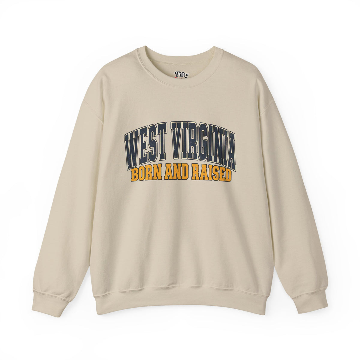 West Virginia Born and Raised Vintage Americana Unisex Sweatshirt Graphic