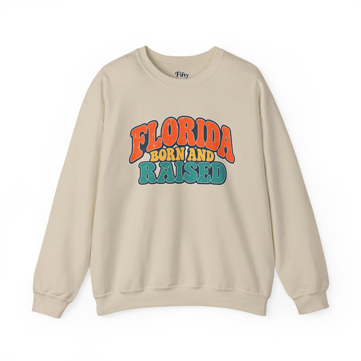 Florida Born and Raised Retro Sunshine State Unisex Sweatshirt Graphic