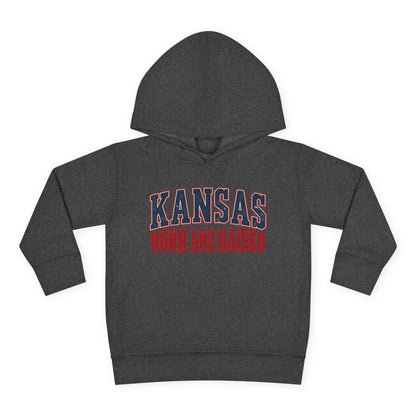 Kansas Born and Raised Small-Town Americana Unisex Toddler Pullover Fleece Hoodie