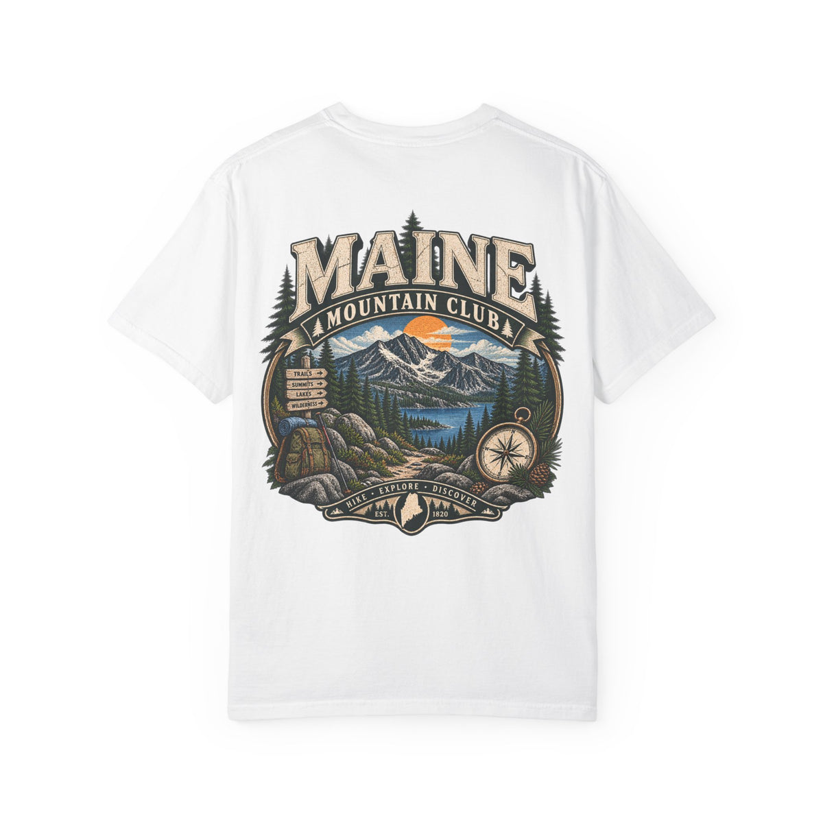 Maine Mountain Club Unisex Comfort Color 1717 Streetwear Graphic Tee