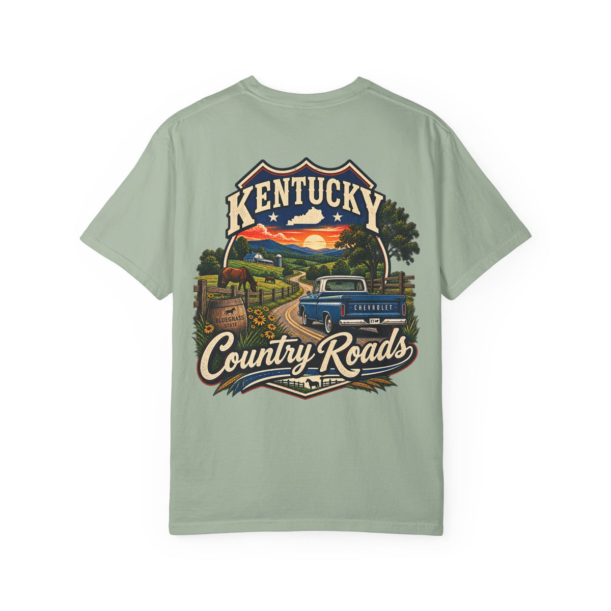 Kentucky Country Roads Unisex Comfort Color 1717 Streetwear Graphic Tee