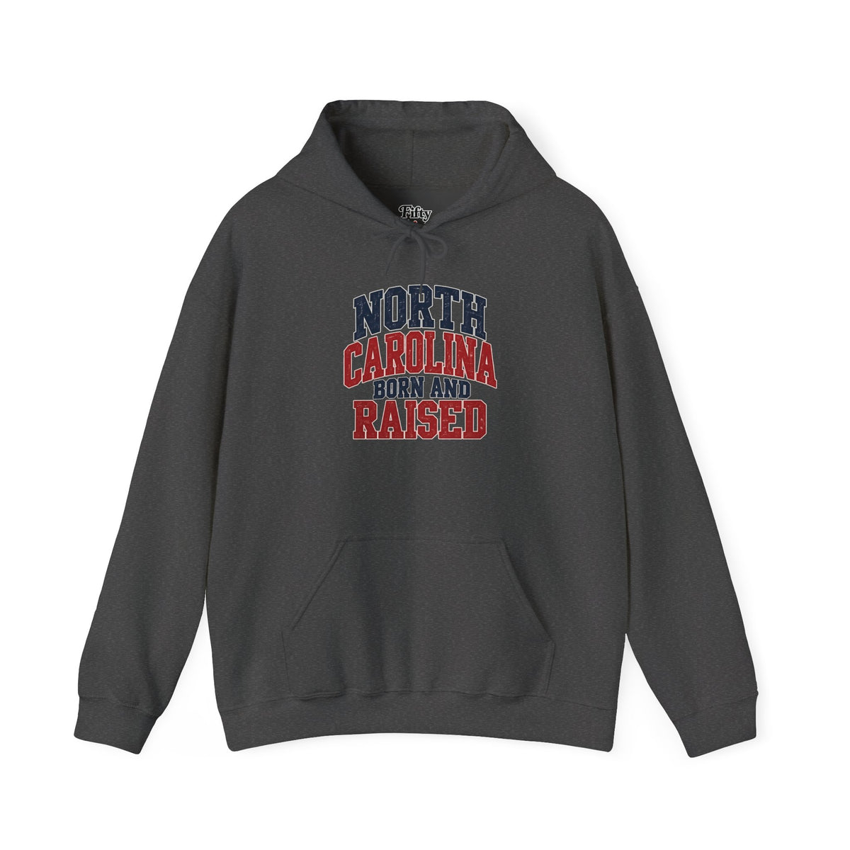 North Carolina Born And Raised Unisex Hoodie State Name Graphic