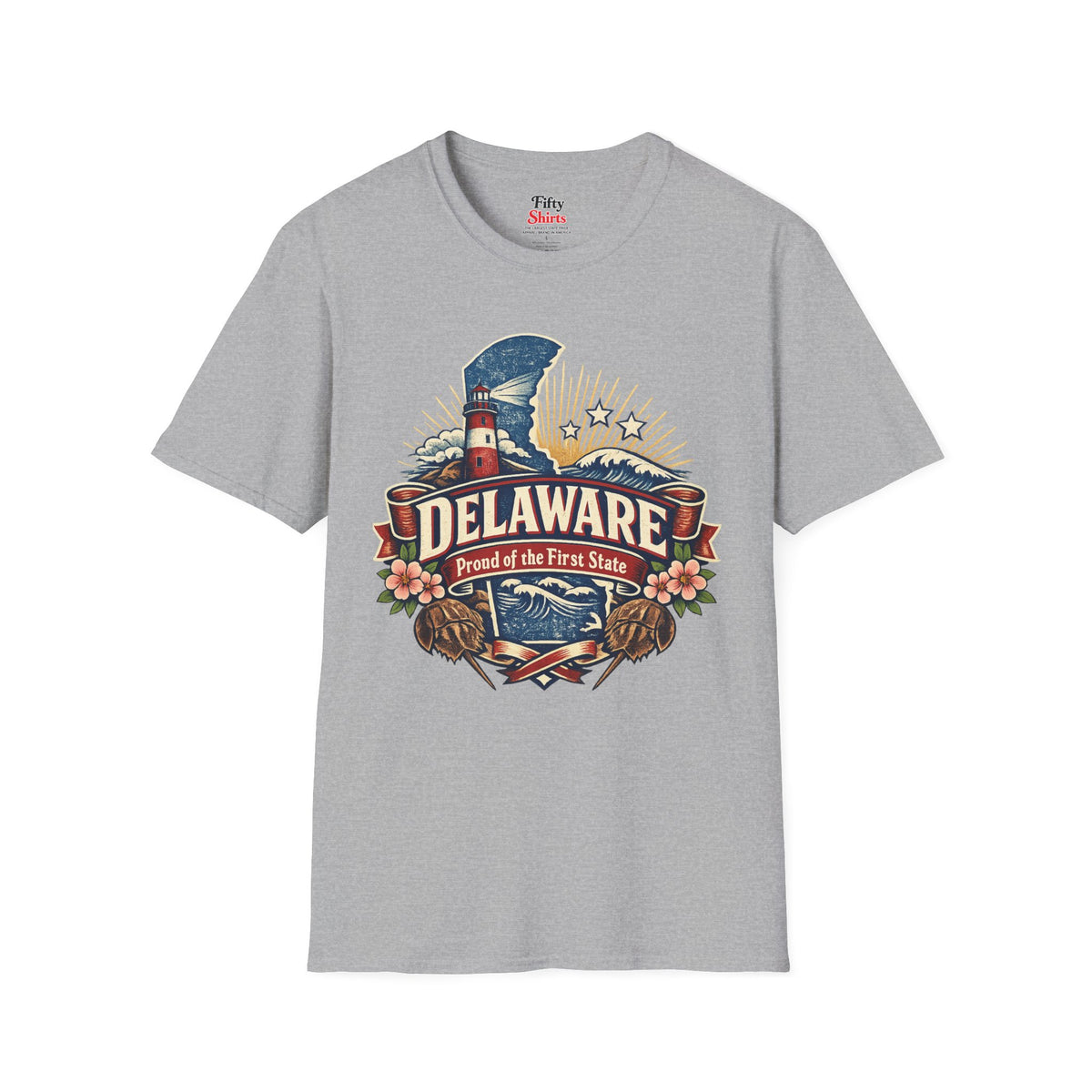 Delaware State Pride Unisex Softstyle T Shirt State Pride Graphic Tee Collections FS03