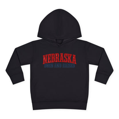 Nebraska Born and Raised Great Plains Heritage Unisex Toddler Pullover Fleece Hoodie