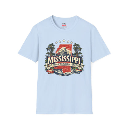 Mississippi State Pride Unisex Softstyle T Shirt State Pride Graphic Tee Collections FS03