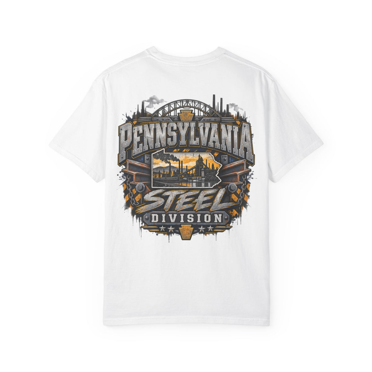 Pennsylvania Steel Division Unisex Comfort Color 1717 Streetwear Graphic Tee