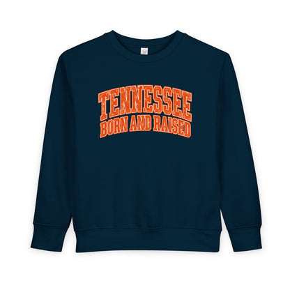 Tennessee Born and Raised Southern Collegiate Unisex Toddler Sweatshirt