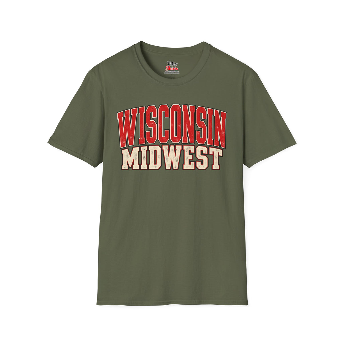 Wisconsin Midwest Unisex Softstyle T Shirt State Name Graphic Tee