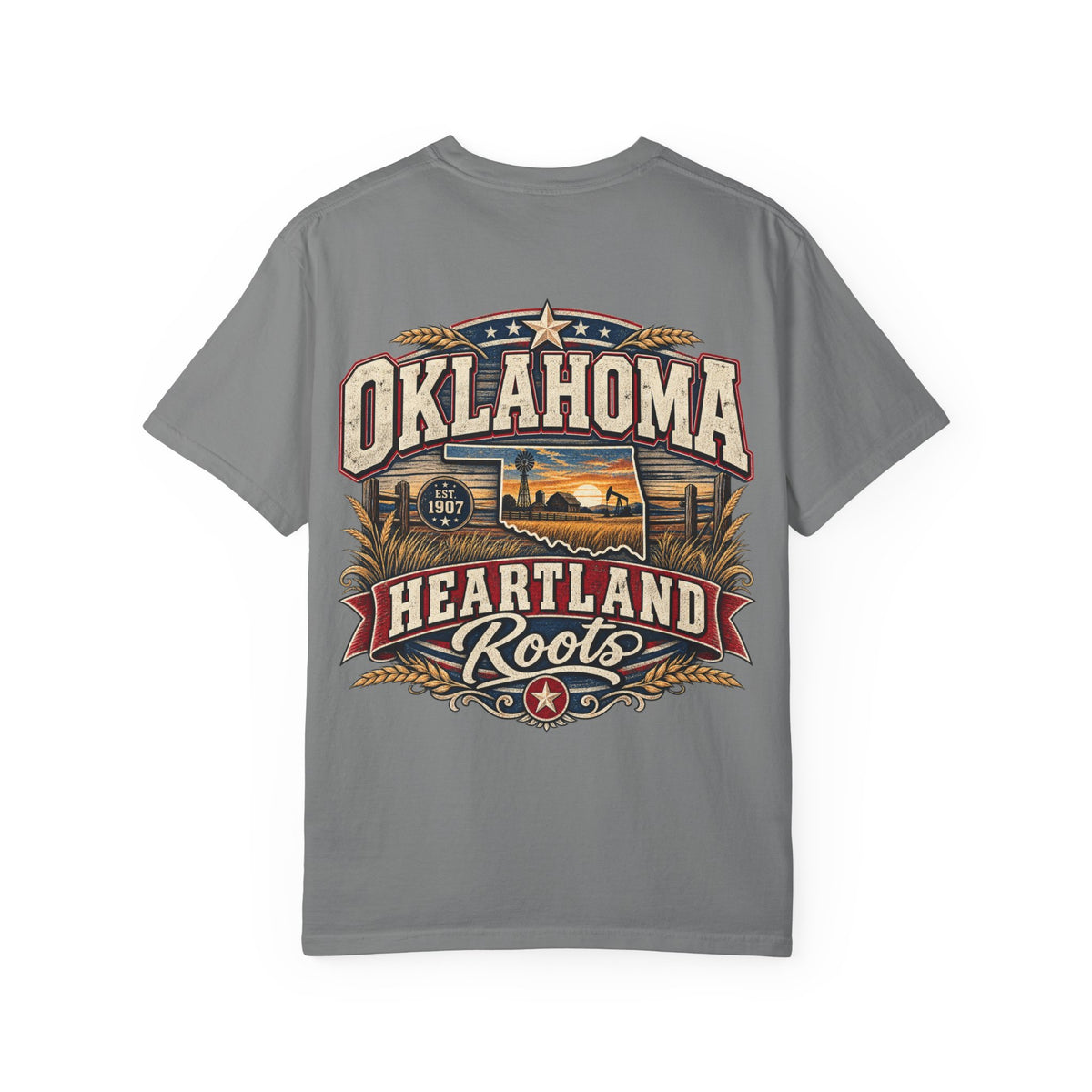 Oklahoma Heartland Roots Unisex Comfort Color 1717 Streetwear Graphic Tee