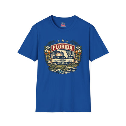 Florida Heritage Badge Unisex Softstyle T Shirt State Pride Graphic Tee Collections FS03