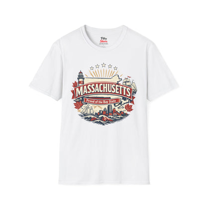Massachusetts State Pride Unisex Softstyle T Shirt State Pride Graphic Tee Collections FS03