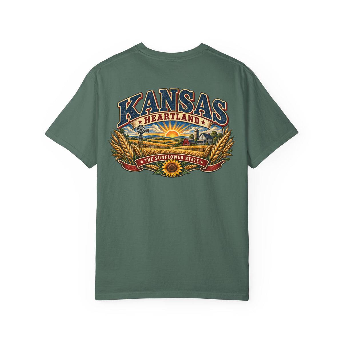 Kansas Heartland Unisex Comfort Color 1717 Streetwear Graphic Tee