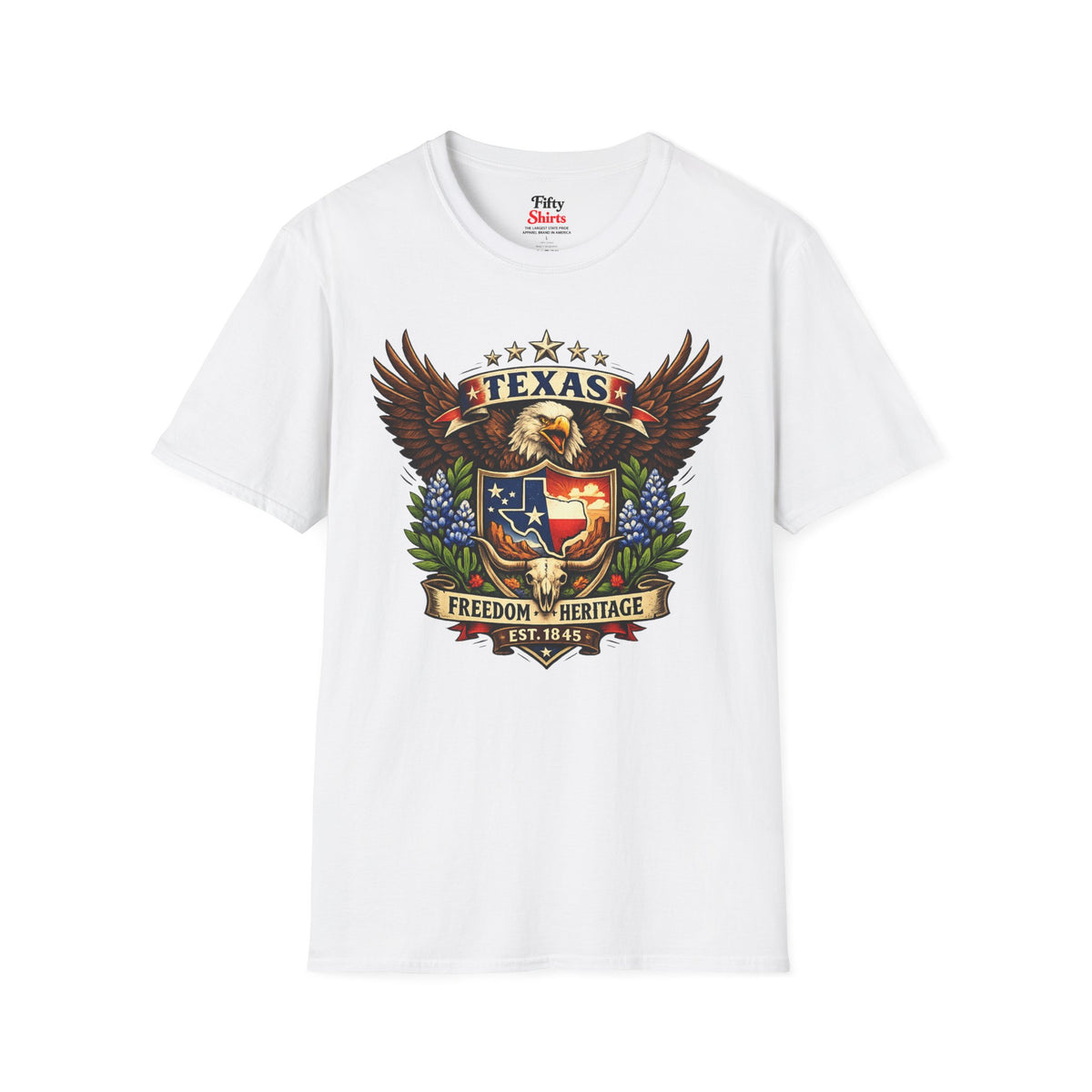 Texas American Eagle Design Unisex Softstyle T Shirt State Pride Graphic Tee Collections FS03