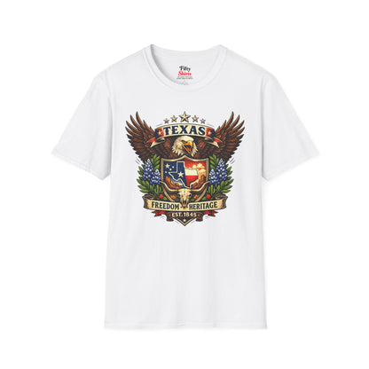 Texas American Eagle Design Unisex Softstyle T Shirt State Pride Graphic Tee Collections FS03