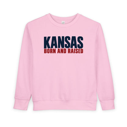 Kansas Born and Raised Modern Heritage Unisex Toddler Sweatshirt