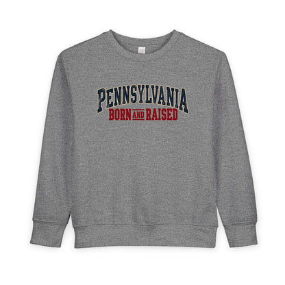 Pennsylvania Born and Raised Classic Souvenir Unisex Toddler Sweatshirt
