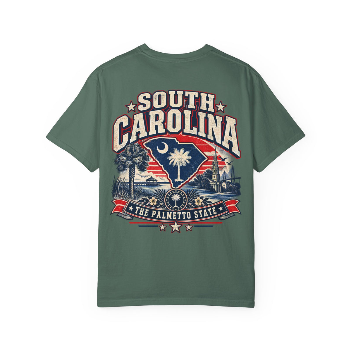 South Carolina The Palmetto State Unisex Comfort Color 1717 Streetwear Graphic Tee
