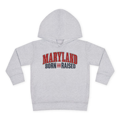 Maryland Born and Raised Timeless Heritage Unisex Toddler Pullover Fleece Hoodie