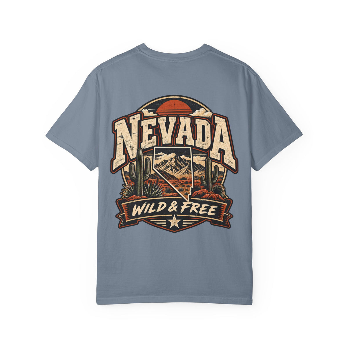 Nevada Wild & Free Unisex Comfort Color 1717 Streetwear Graphic Tee