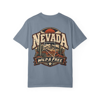 Nevada Wild & Free Unisex Comfort Color 1717 Streetwear Graphic Tee