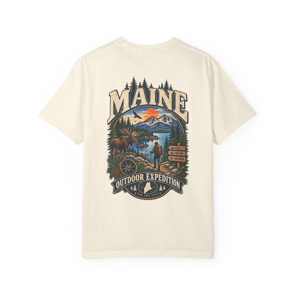 Maine Outdoor Expedition Unisex Comfort Color 1717 Streetwear Graphic Tee