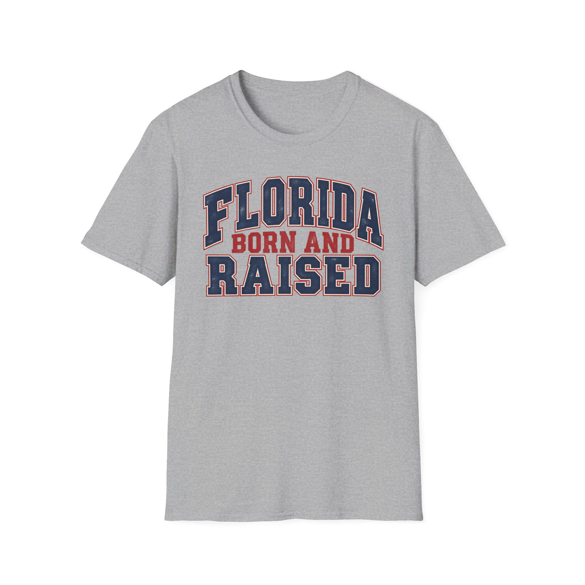 Florida Born and Raised Unisex Softstyle T Shirt State Name Graphic Tee