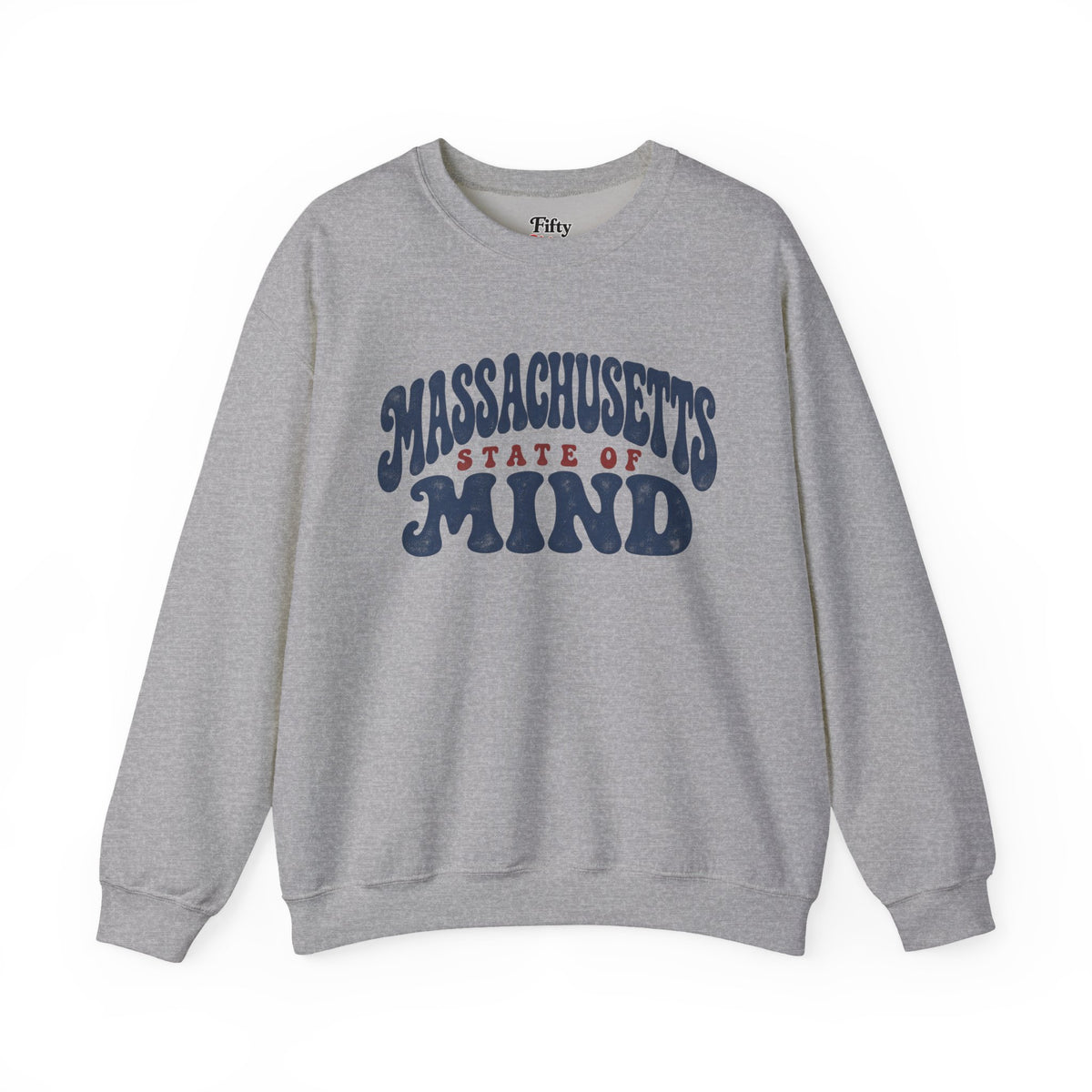 Massachusetts State of Mind Unisex Crewneck Sweatshirt State Name Graphic