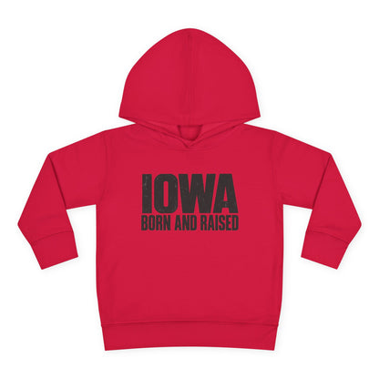Iowa Born and Raised Modern Midwest Streetwear Unisex Toddler Pullover Fleece Hoodie