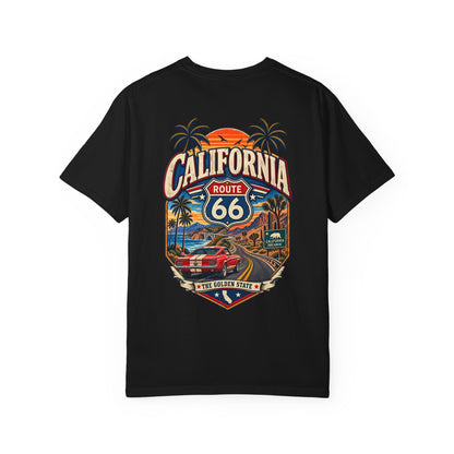 California Route 66 Style  Unisex Comfort Color 1717 Streetwear Graphic Tee