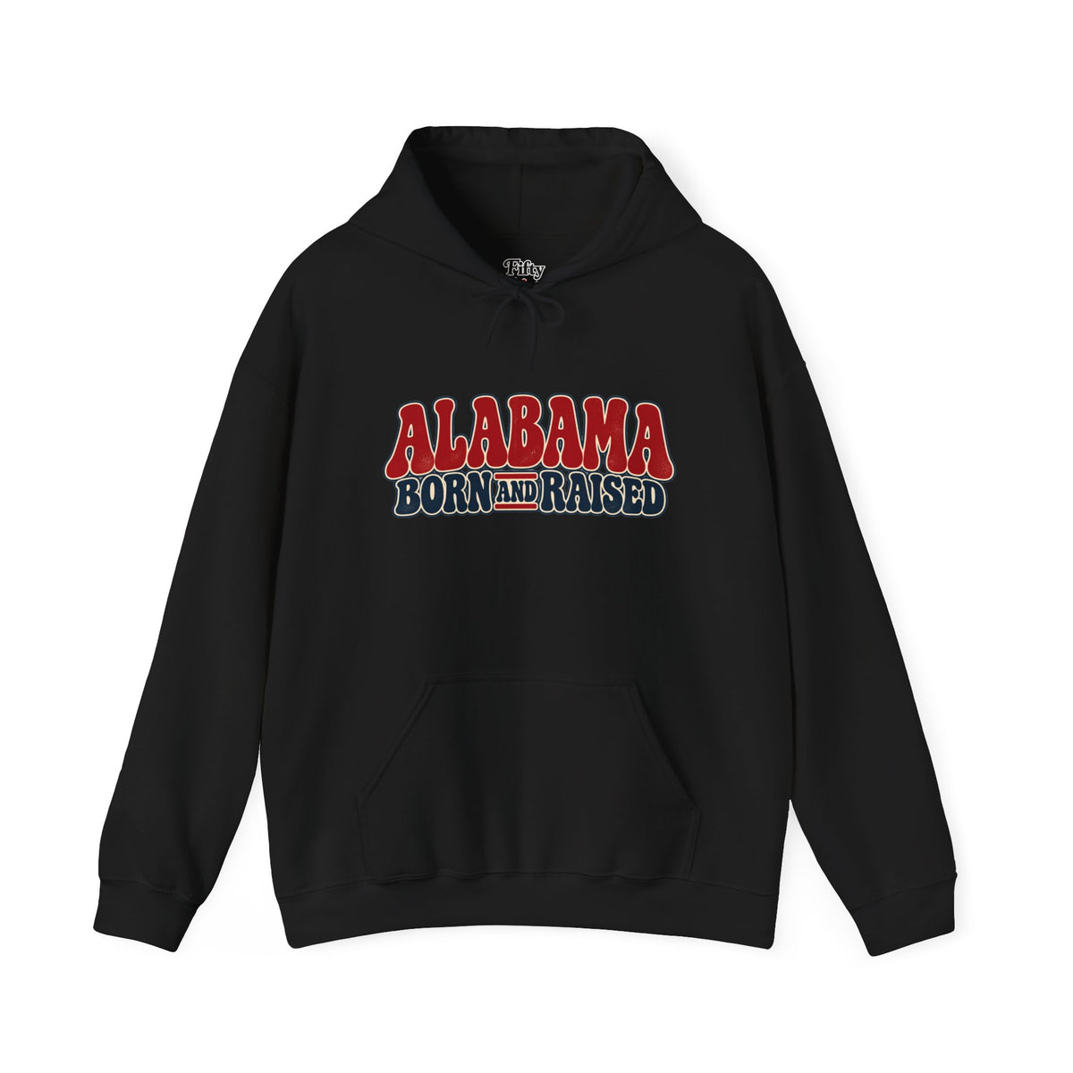Alabama Born and Raised Retro 1970s Americana Unisex Hoodie Graphic