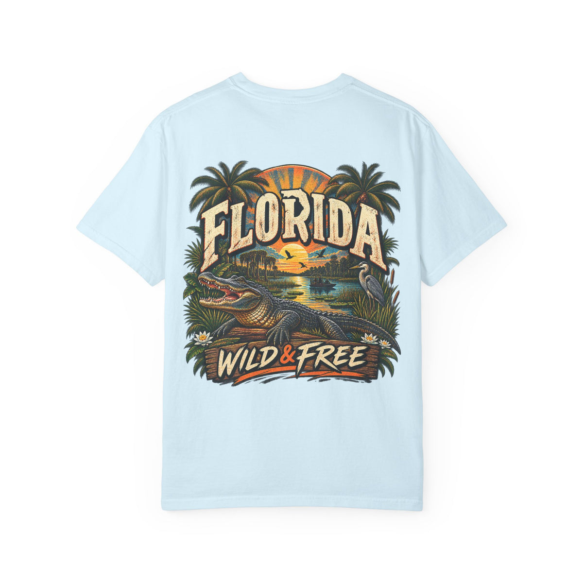 Florida Wild & Free  Unisex Comfort Color 1717 Streetwear Graphic Tee