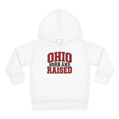 Ohio Born and Raised Midwest Heritage Unisex Toddler Pullover Fleece Hoodie