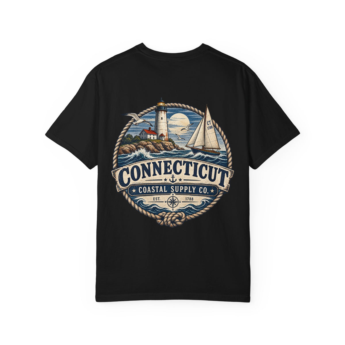 Connecticut Coastal Supply Co  Unisex Comfort Color 1717 Streetwear Graphic Tee