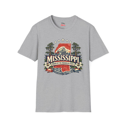 Mississippi State Pride Unisex Softstyle T Shirt State Pride Graphic Tee Collections FS03