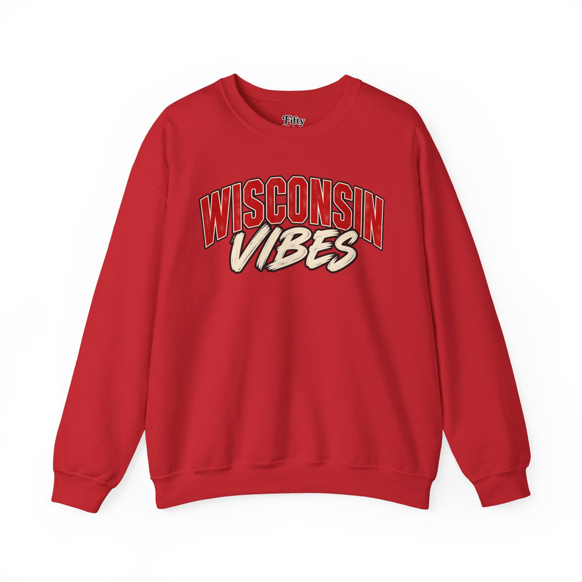 Wisconsin Vibes Unisex Crewneck Sweatshirt State Name Graphic