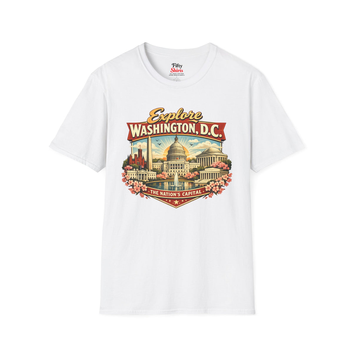 Explore Washington D.C. Unisex Softstyle T Shirt State Pride Graphic Tee Collections FS03