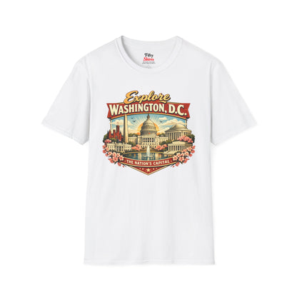 Explore Washington D.C. Unisex Softstyle T Shirt State Pride Graphic Tee Collections FS03