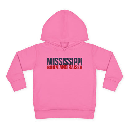 Mississippi Born and Raised Modern Southern Streetwear Unisex Toddler Pullover Fleece Hoodie