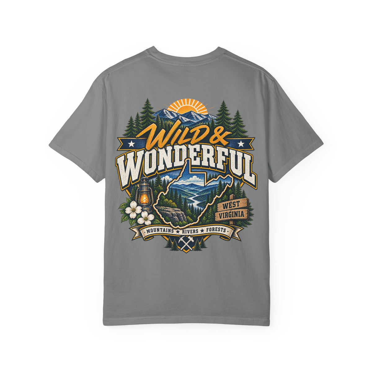 West Virginia Wild & Wonderful Unisex Comfort Color 1717 Streetwear Graphic Tee