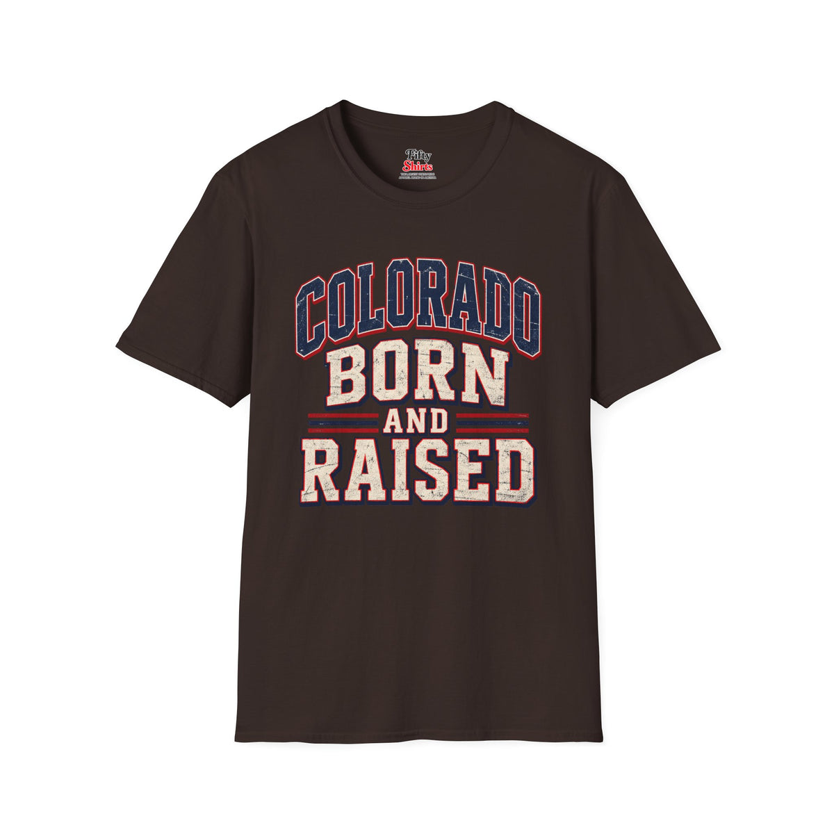 Colorado Born and Raised  Unisex Softstyle T Shirt State Name Graphic Tee
