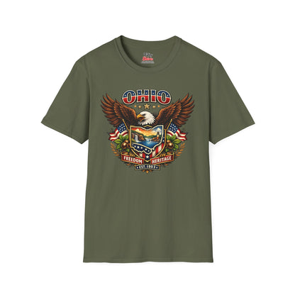 Ohio Americana Eagle Unisex Softstyle T Shirt State Pride Graphic Tee Collections FS03