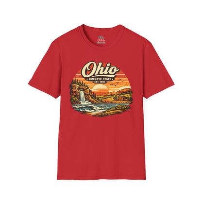Ohio Sunset Landscape Unisex Softstyle T Shirt State Pride Graphic Tee Collections FS03