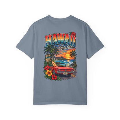 Hawaii Sunset Drive Unisex Comfort Color 1717 Streetwear Graphic Tee