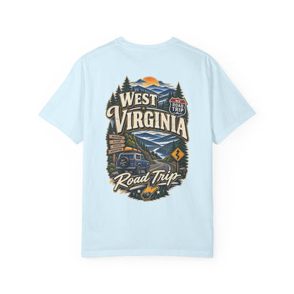 West Virginia Road Trip Unisex Comfort Color 1717 Streetwear Graphic Tee