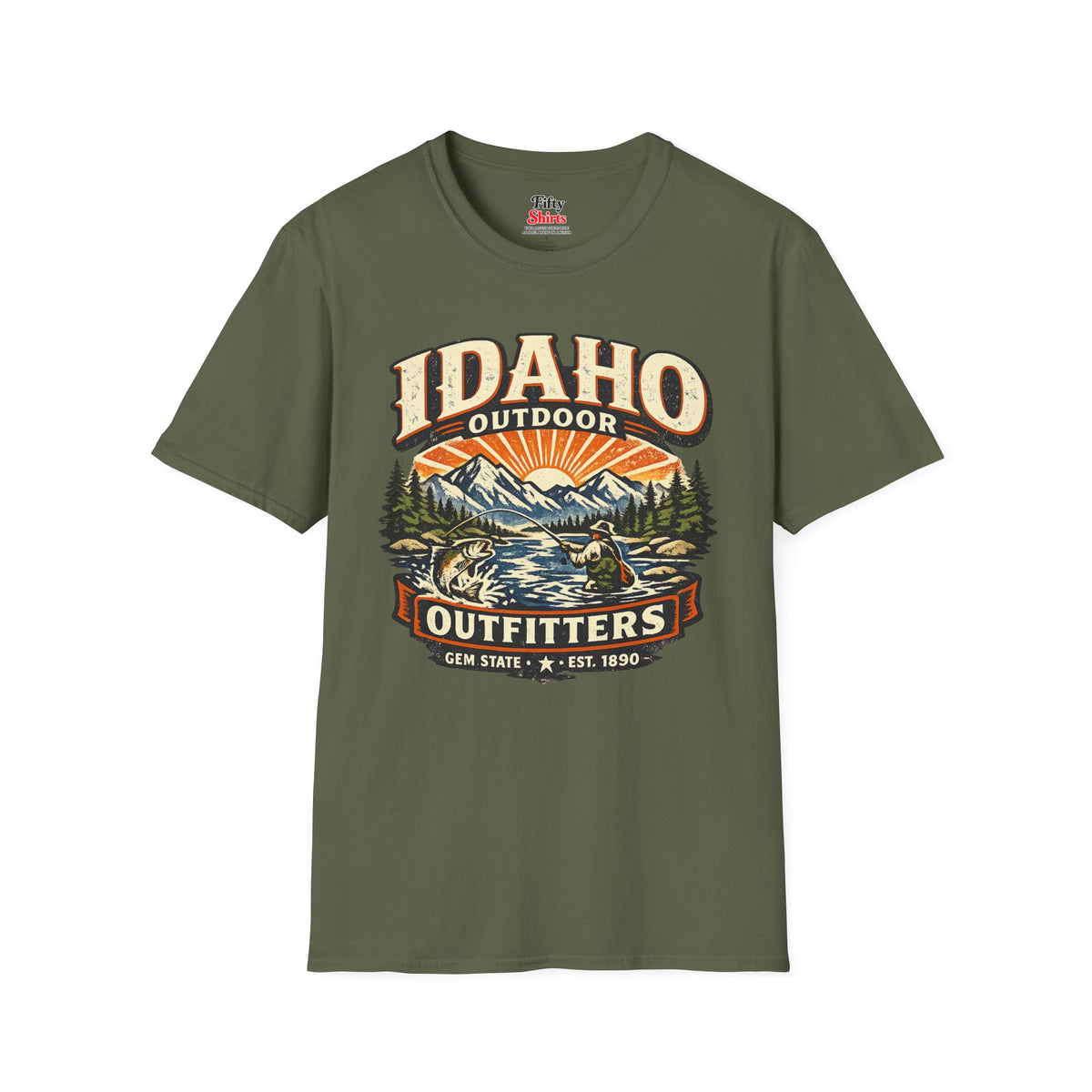Idaho Outdoor Outfitters Unisex Softstyle T Shirt State Pride Graphic Tee Collections FS03