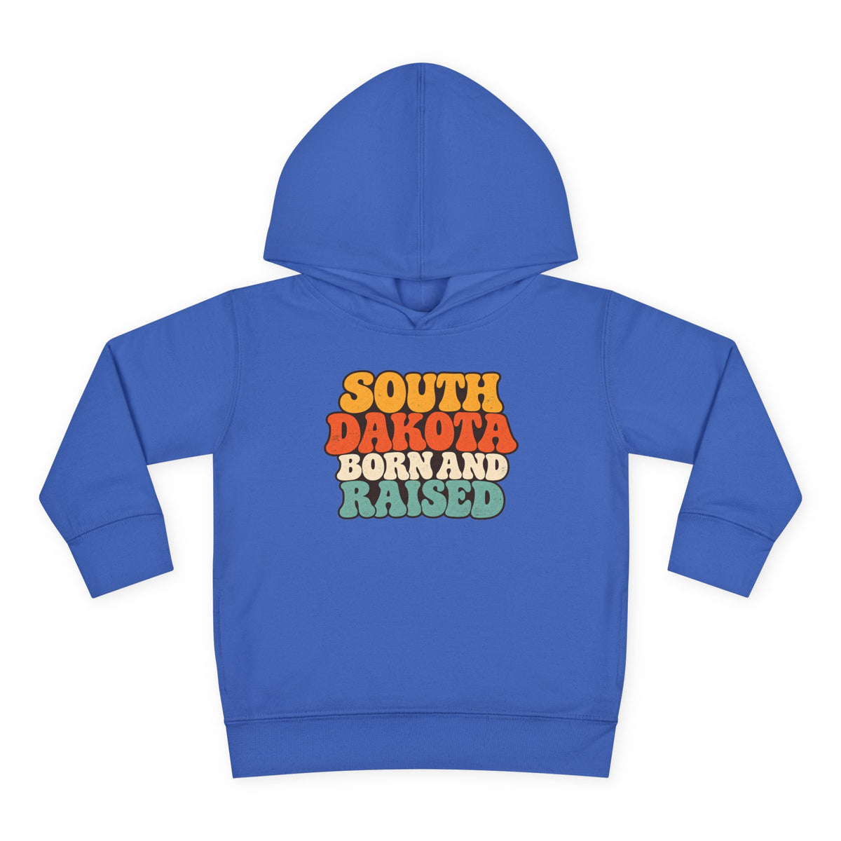 South Dakota Born and Raised Retro 1970s Unisex Toddler Pullover Fleece Hoodie